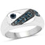 Bague de fiançailles en argent sterling avec diamant bleu véritable de 0,31 carat