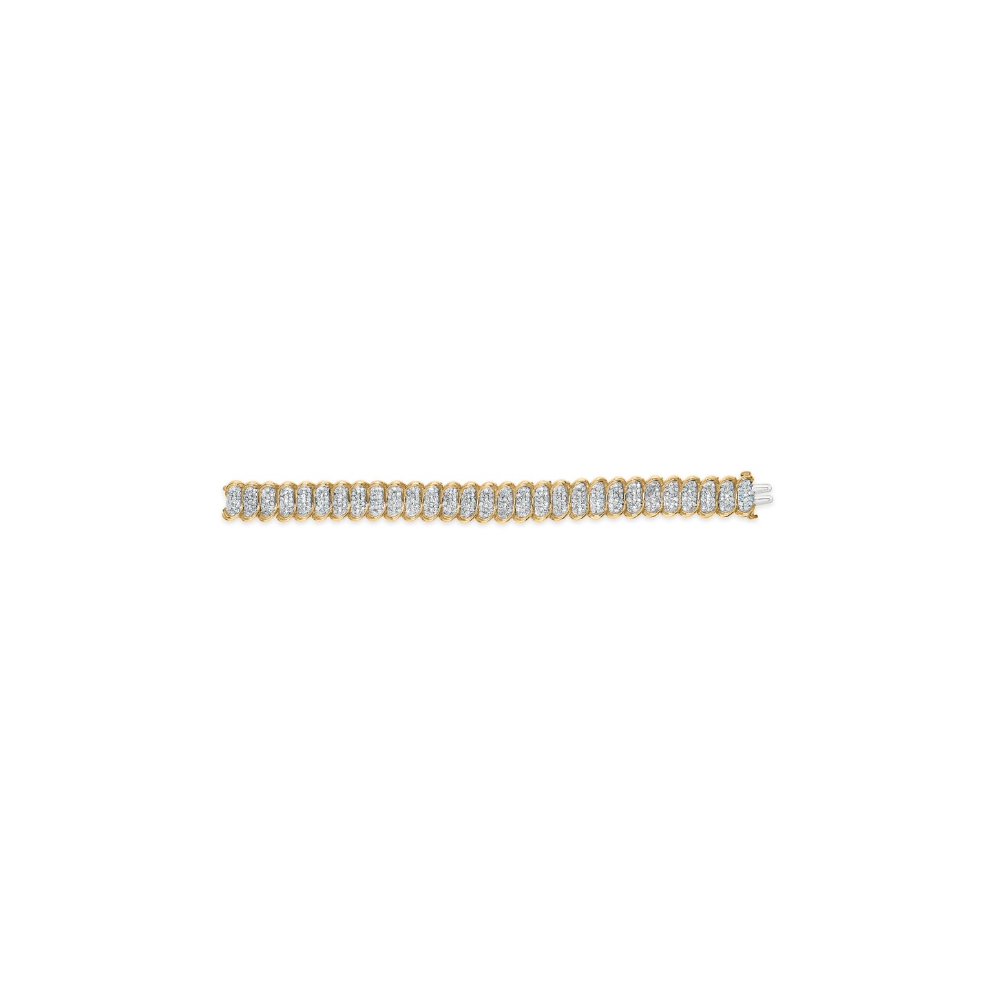 Bracelet en lien classique en or jaune 10K avec diamants pavés