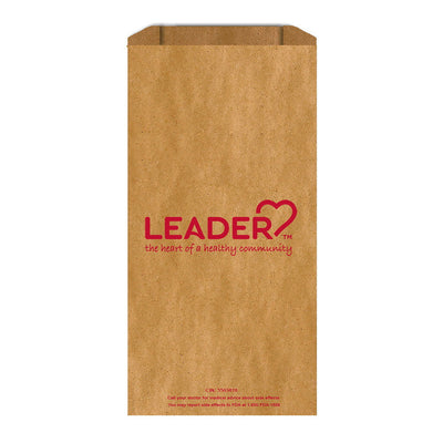 Bolsas de Papel para Recetas Leader, 5" x 2" x 10", Caja de 2,000