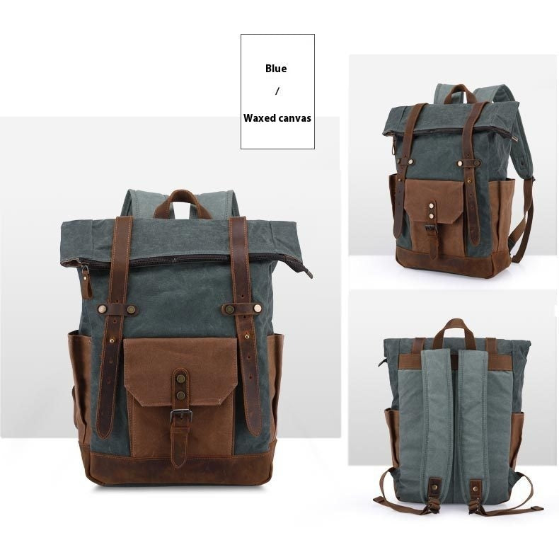 Bolsa de Viaje de Lona Impermeable Vintage con Cera de Aceite