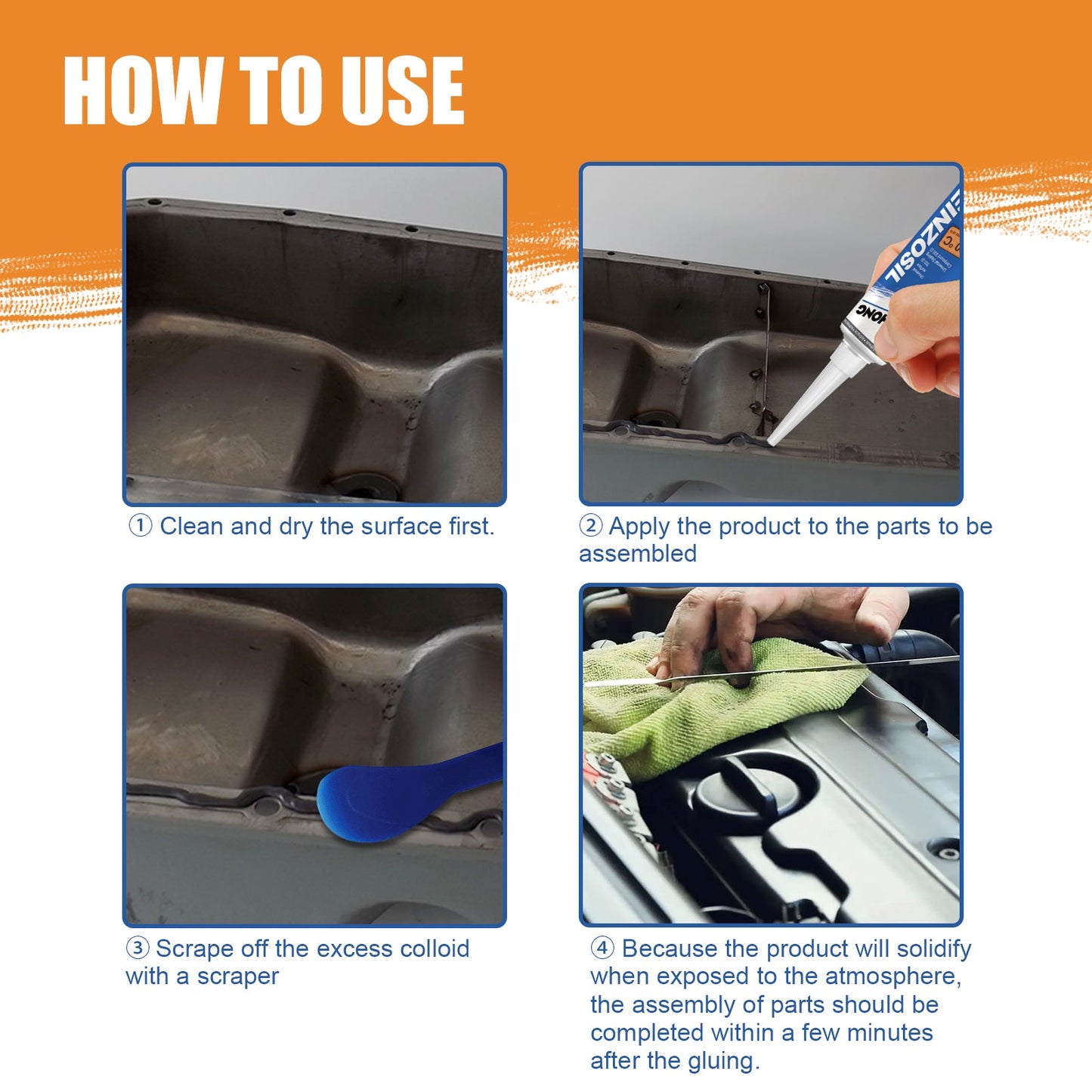 Engine Sealant, Automotive Metal Oil Tank Pan Cylinder Gasket Oil And Temperature Resistant Auto Repair Sealant - Korvel