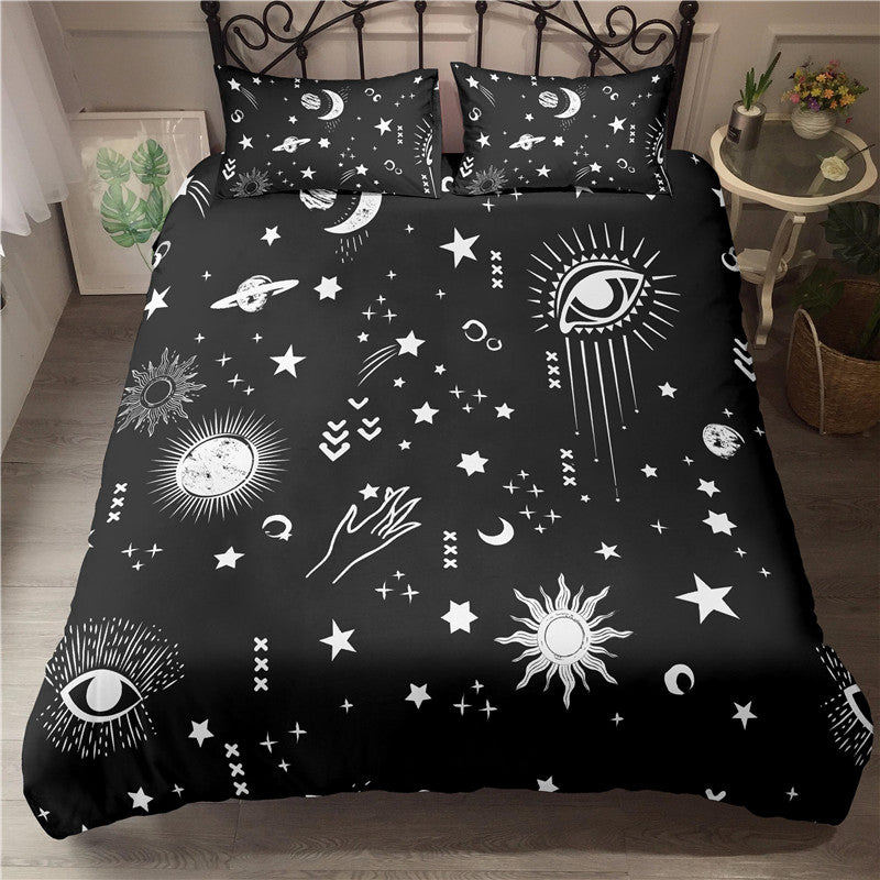 3D digital printing whimsical pattern eyes custom quilted bedding - Korvel