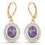 Boucles d'oreilles en or jaune 14K plaqué tanzanite et topaze blanche
