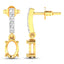 Pendientes Semi Montura de Diamante Blanco Genuino de 0.14 Quilates en Oro Amarillo de 14K