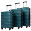 Hardshell Luggage Sets 3 Pcs Spinner Suitcase with TSA Lock Lightweight 20''24''28'' Navy + ABS - Korvel