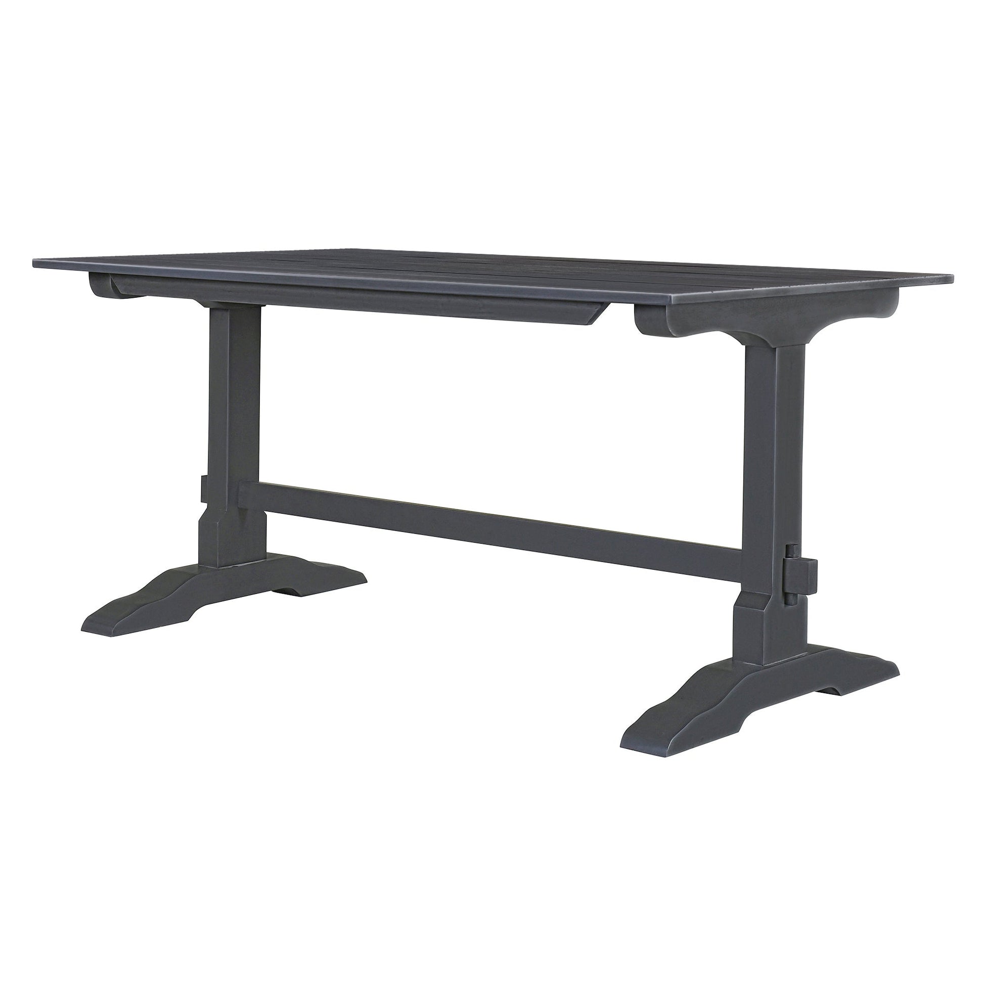 TREXM 3-piece retro cutlery set, rectangular stand table, and 2 wooden stools for 4 people (gray) - Korvel