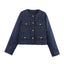Veste Croppée Chic Décorée de Poches