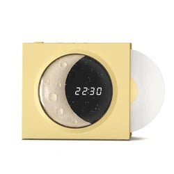 Creative Retro CD Design Bluetooth 3D Stereo Speaker Desktop Moon Lamp Clock Half Moon Starry Sky Atmosphere Night Light - Korvel