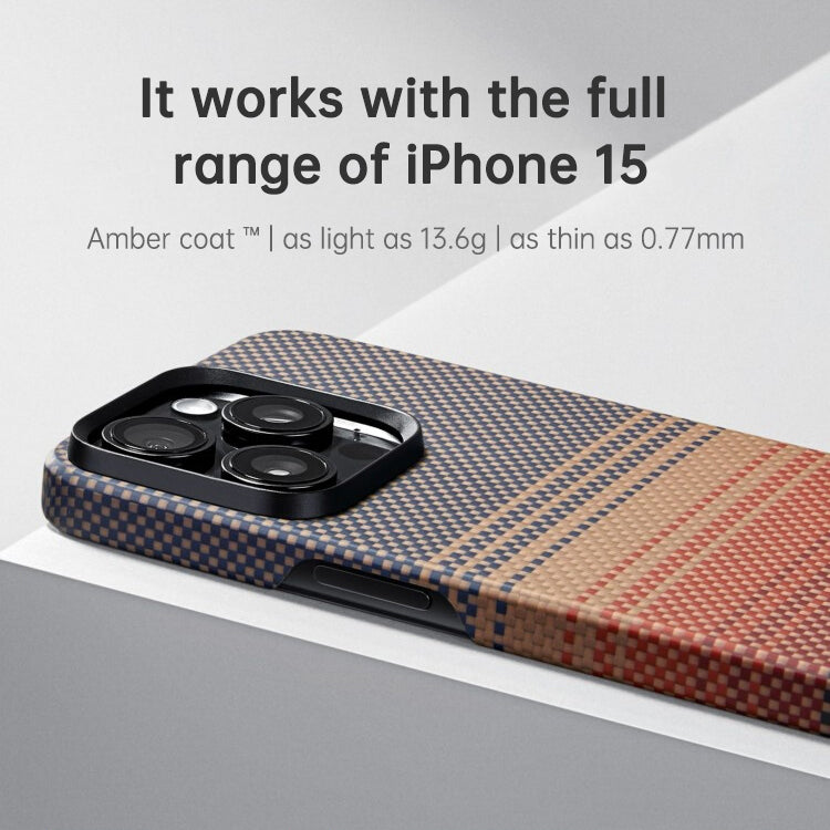 PITAKA is suitable for Apple 15promax magnetic sunset moonrise Kevlar floating aramid high-end magsafe carbon fiber mobile phone case - Korvel