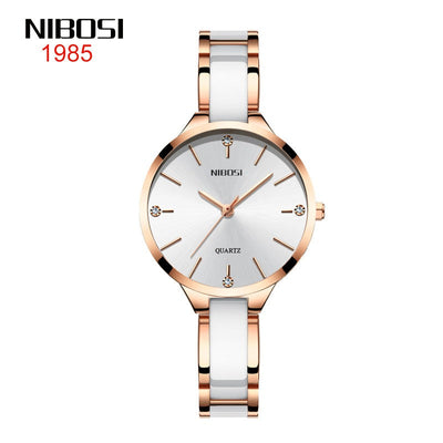 NIBOSI Luxury Ceramic Bracelet Watches Ladies Creative Quartz Watch For Women Female Clock Relogio Feminino Montre Femme 2330 - Korvel