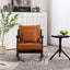 woven fabric Mid Century Modern Accent Chairs Comfy Upholstered Glider Arm Chair with Solid Wood for Living Room Bedroom Balcony - Korvel