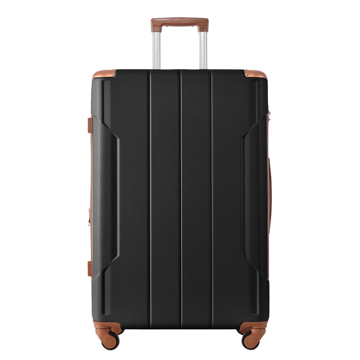 Hardshell Luggage Spinner Suitcase with TSA Lock Lightweight Expandable 24'' (Single Luggage) Black Brown + ABS + 24 Inch - Korvel