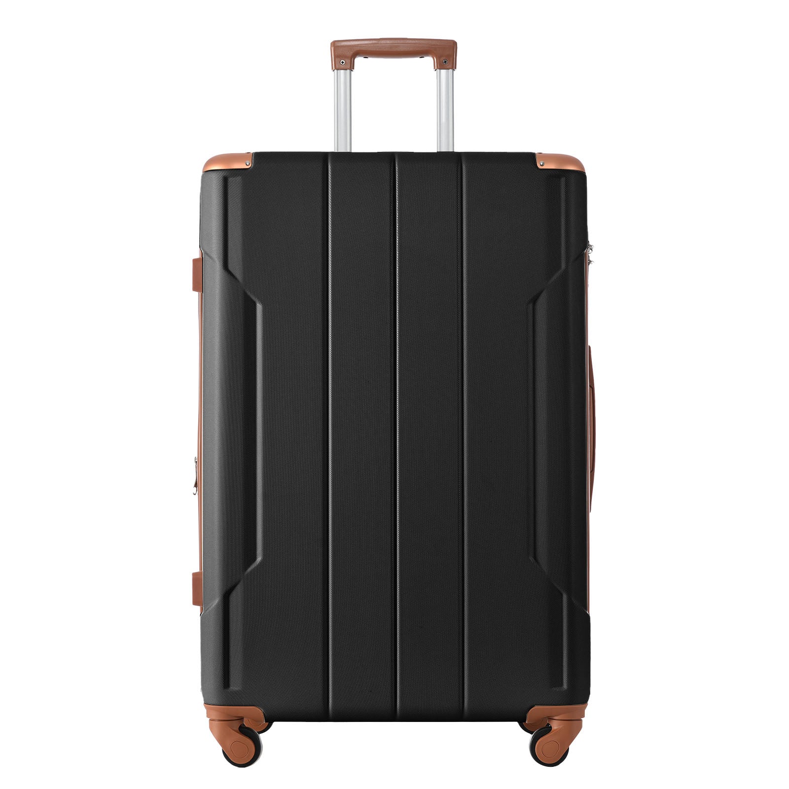 Hardshell Luggage Spinner Suitcase with TSA Lock Lightweight Expandable 24'' (Single Luggage) Black Brown + ABS + 24 Inch - Korvel