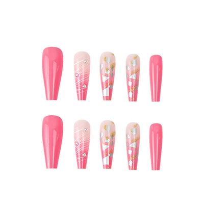 Wear The Same Type Of INS Shell Glitter Powder Spot Drill Nail Patch And Long Ballet Nail - Korvel