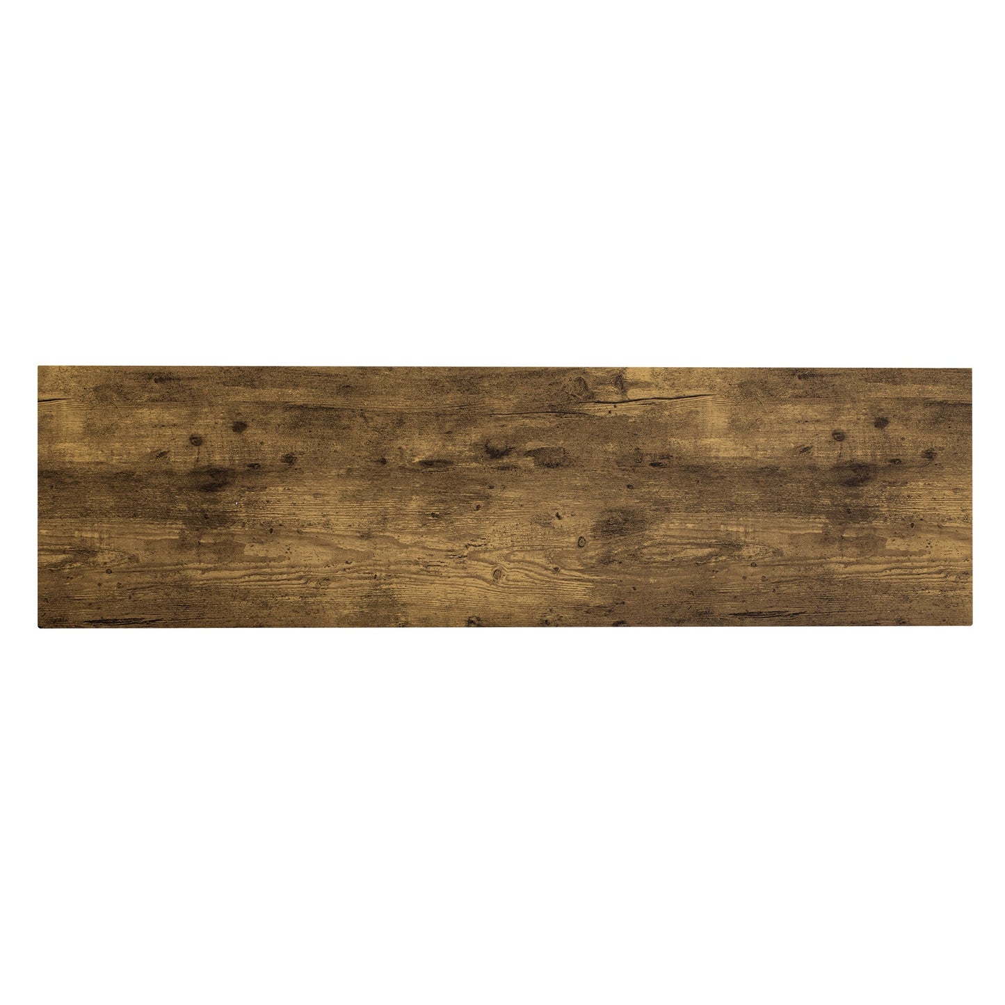 TREXM Rustic Industrial Design Demilune Shape Textured Metal Distressed Wood Console Table (Distressed Brown) - Korvel