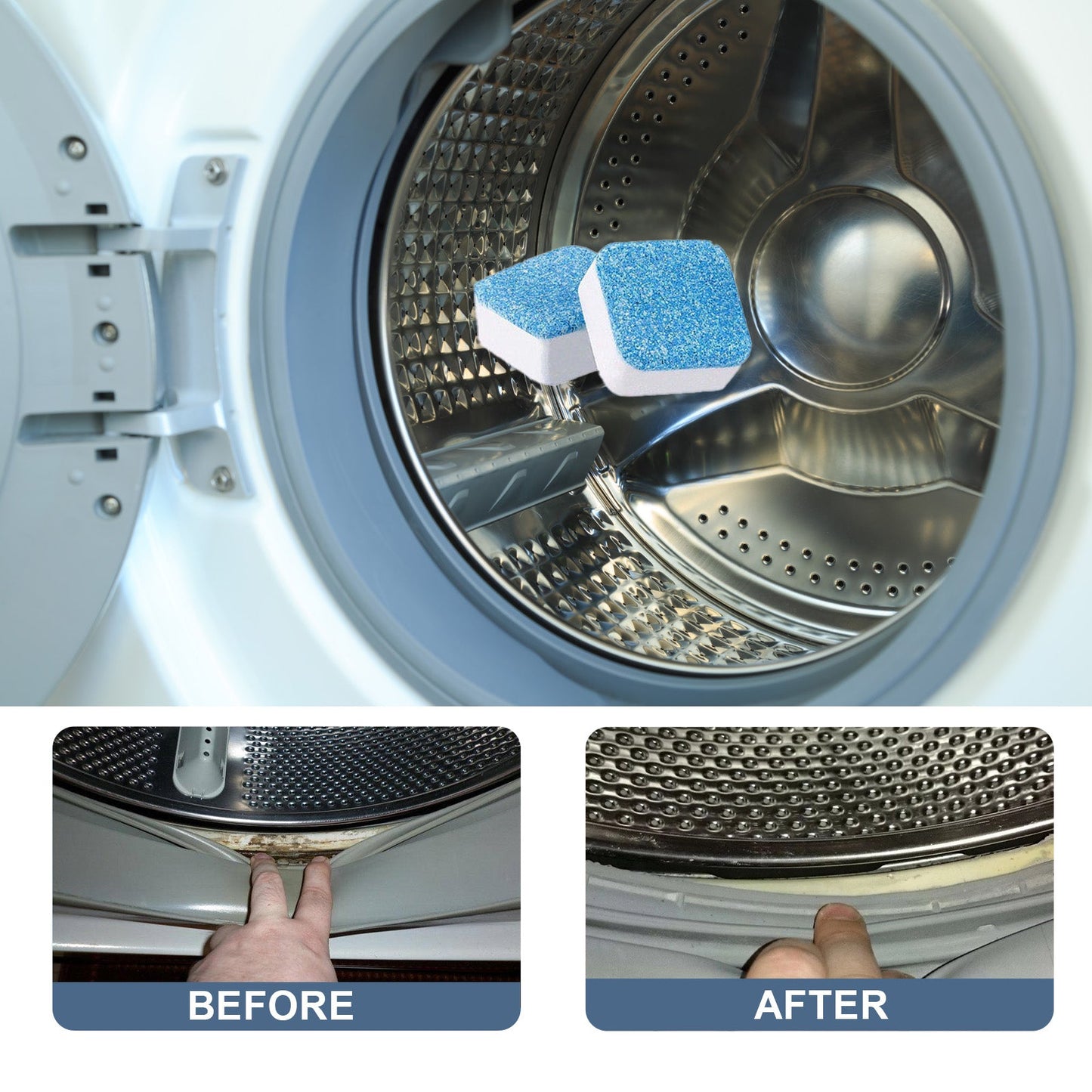 Washing Machine Cleaning Effervescent Tablet, Washing Machine Slot Stain Cleaner Effervescent Tablet Automatic Cleaning - Korvel