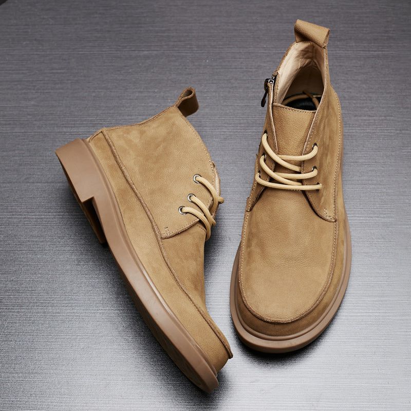 Vintage-Inspired Outdoor Zipper Work Boots - Korvel