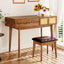 43.3" Wooden Vanity Set with Flip Mirror and Stool