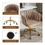 Velvet Accent Chair with Wheels and Hand Woven Backrest