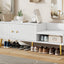 Banc de rangement pour chaussures blanc moderne avec rangement caché