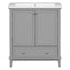 30inchgrey Bathroom Vanity with Sink ComboMulti-functional Bathroom Cabinet with Doors and Drawer Solid Frame and MDF Board - Korvel
