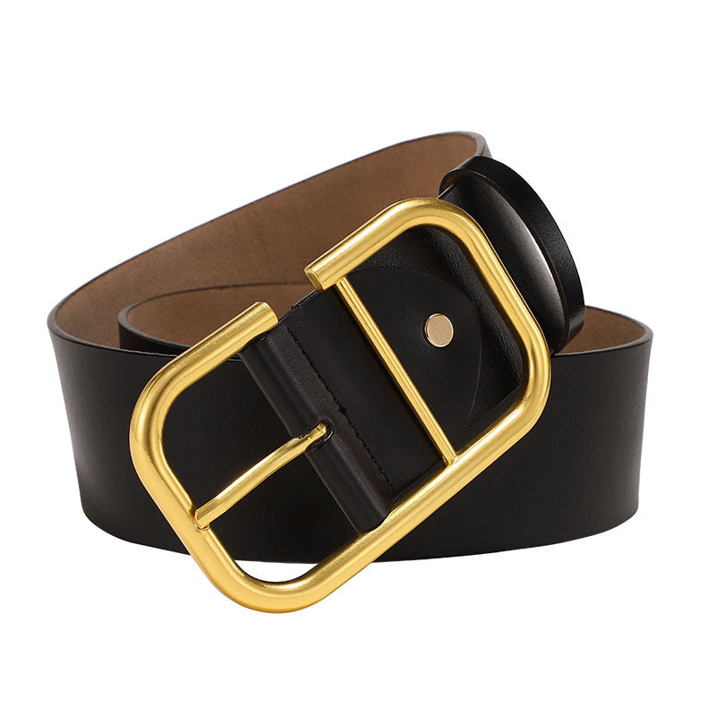 Ceinture décorative large en cuir de vache pour femmes