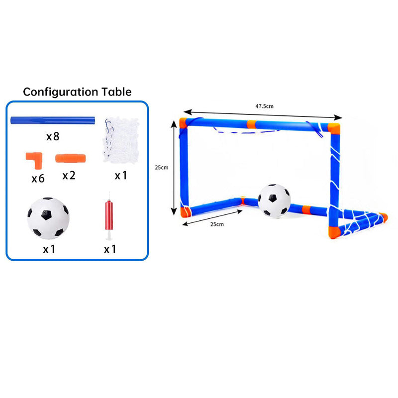 Mini foldable plastic soccer set, detachable posts, high-strength, indoor/outdoor, kids' bday gift - Korvel