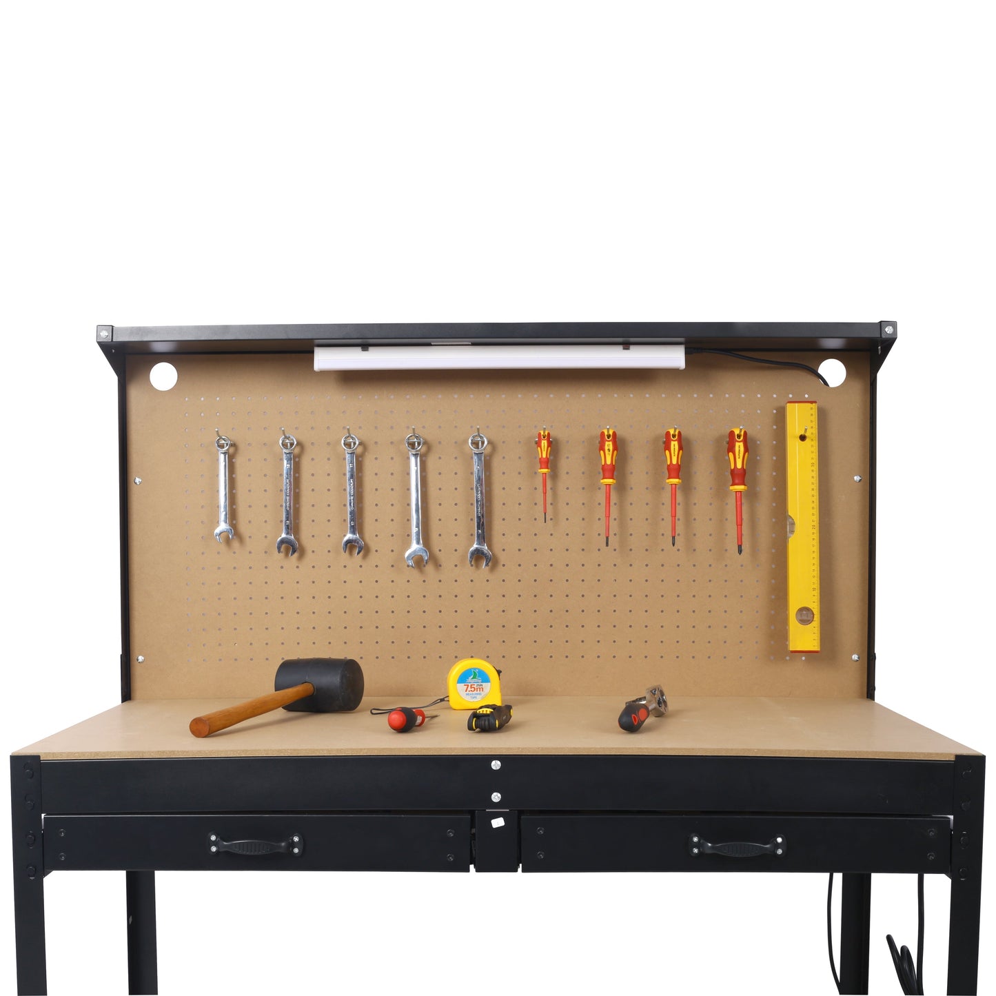 Premium Steel Workbench with Drawer and Peg Board