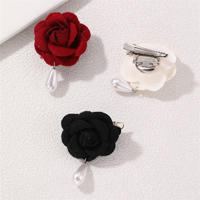 Flower pearl brooch female fashion camellia wedding dress decoration female jewelry - Korvel