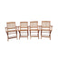 Foldable Patio Dining Set 4 Folding Chairs Indoor and outdoor universal Teak - Korvel