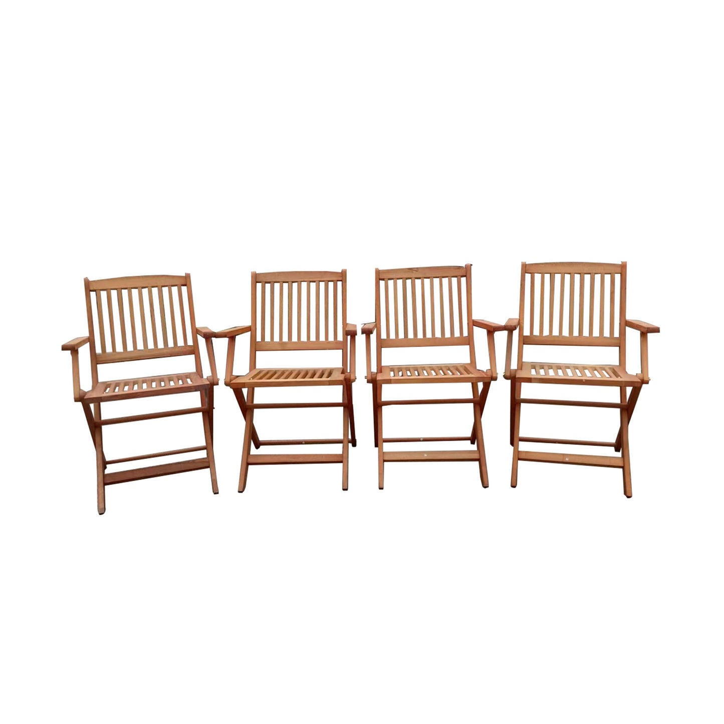 Foldable Patio Dining Set 4 Folding Chairs Indoor and outdoor universal Teak - Korvel