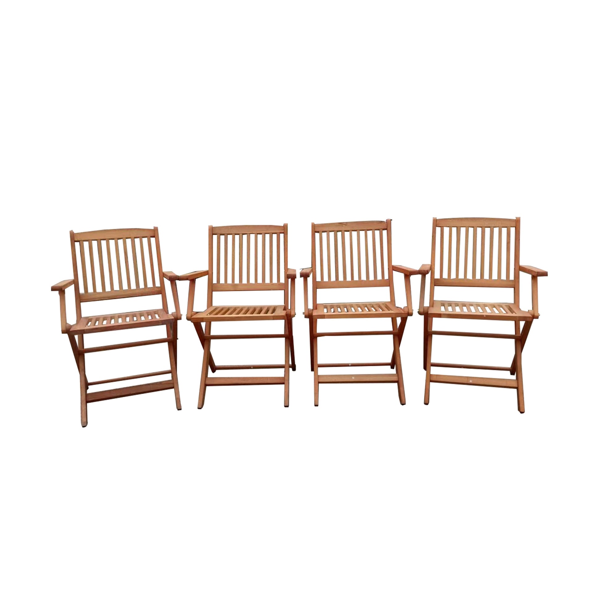 Foldable Patio Dining Set 4 Folding Chairs Indoor and outdoor universal Teak - Korvel