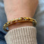 Stainless Steel Inlaid Rhinestone Cutout Bracelet