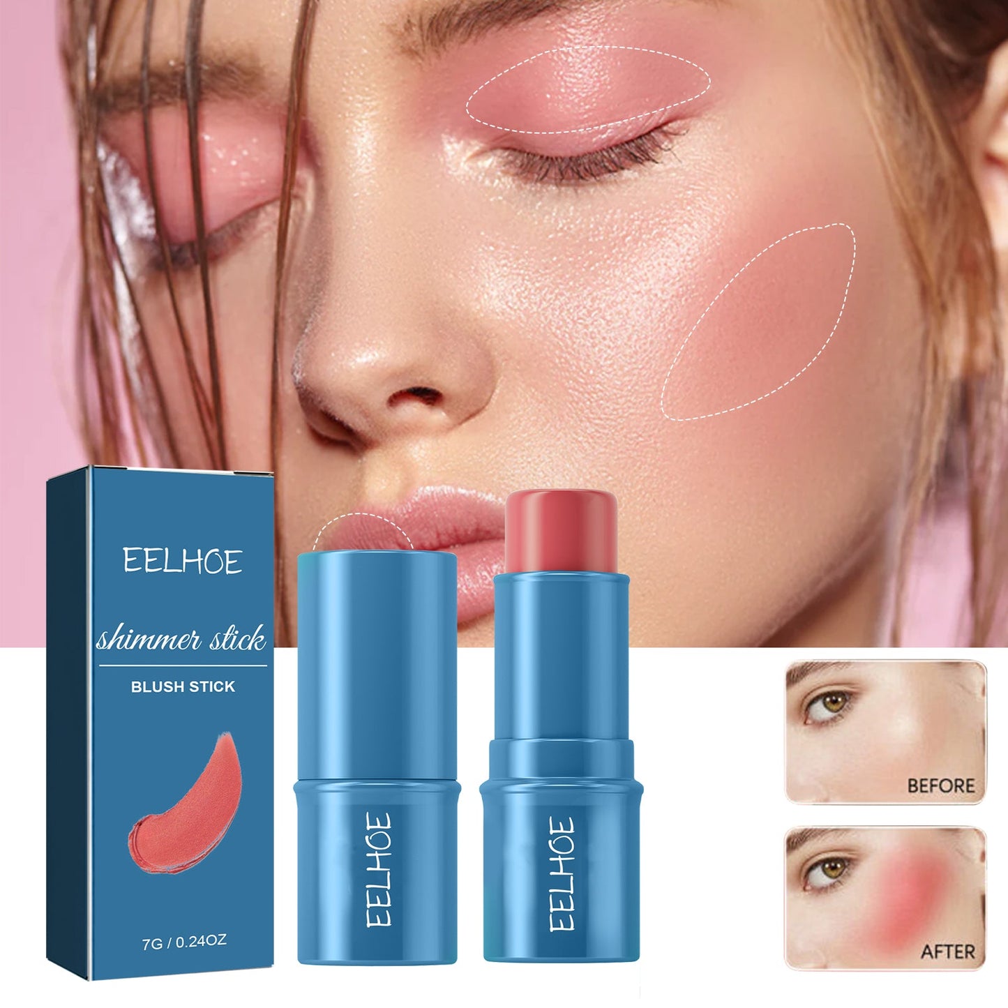 Bâton de Fard à Joues Premium pour un Éclat Naturel