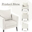 Bucket chair, Schneier accent chair, fabric armchair club chair, solid wood leg cushion armchair, lumbar pillow, beige - Korvel