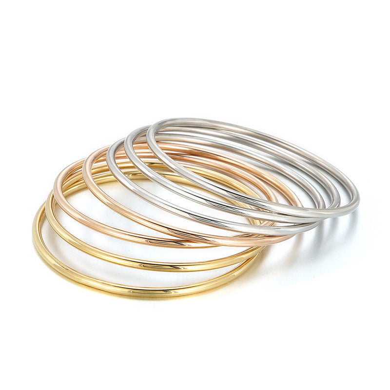 Elegant Multi-Layered 3mm Circular Ring Bracelet