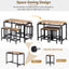 TREXM 5-piece compact bar table with table and stool - modern industrial design brown - Korvel