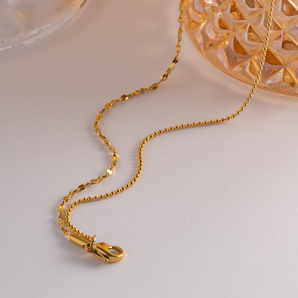 Double layered tassel necklace French fashion niche collarbone chain light luxury niche design necklace - Korvel