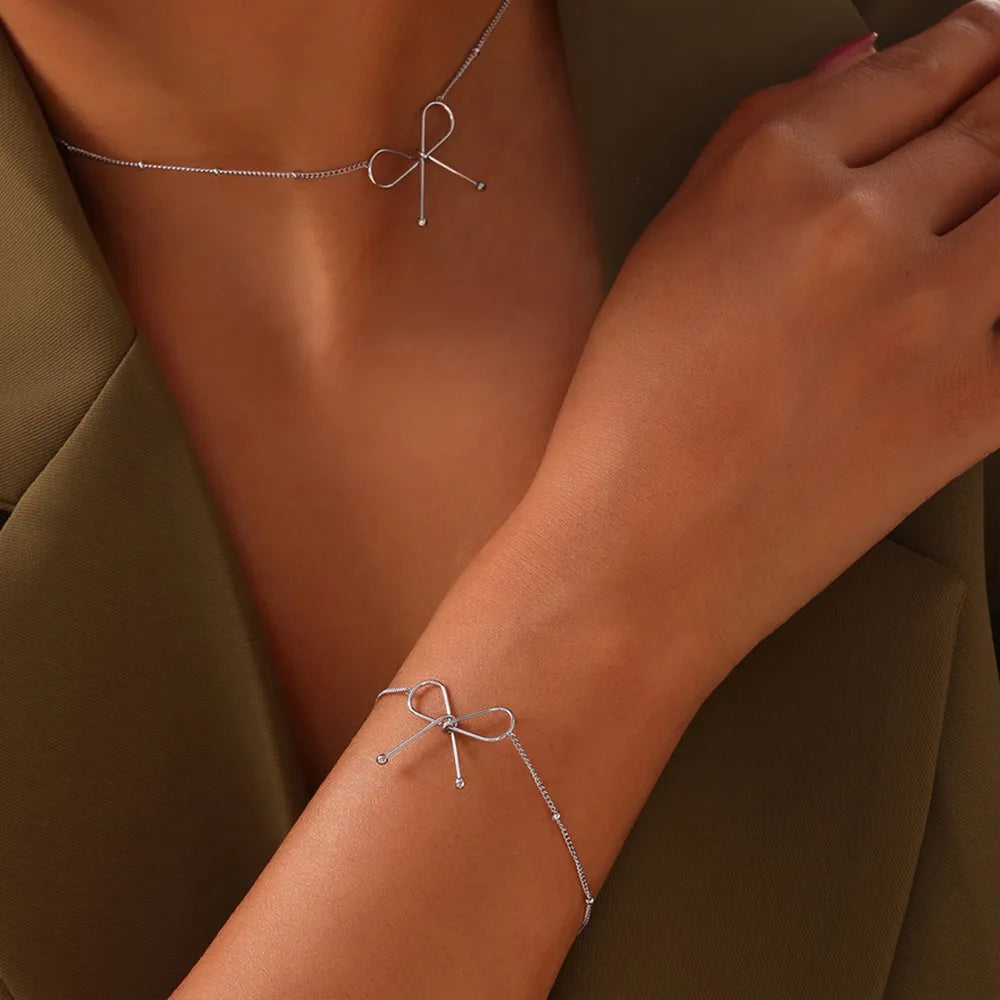 Titanium Steel Bow Bracelet - Korvel