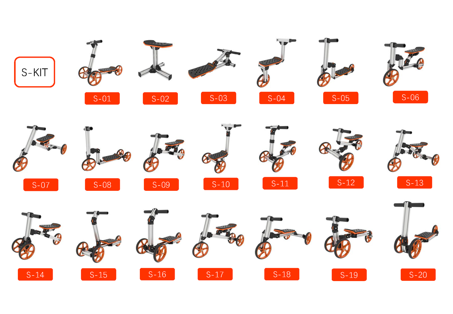 Modular design High-strength material electric innovation kart, more than 20 kinds of assembly methods - Korvel