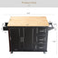 Kitchen Island & Kitchen Cart Mobile Kitehcn Island with Extensible Rubber Wood Table Top - Korvel