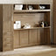 Full Size Murphy Bed with Wardrobe, Drawers and Open Shelves, Antique Grey - Korvel