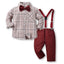 Children's Multi-Color Plaid Long Sleeve Cotton Suit