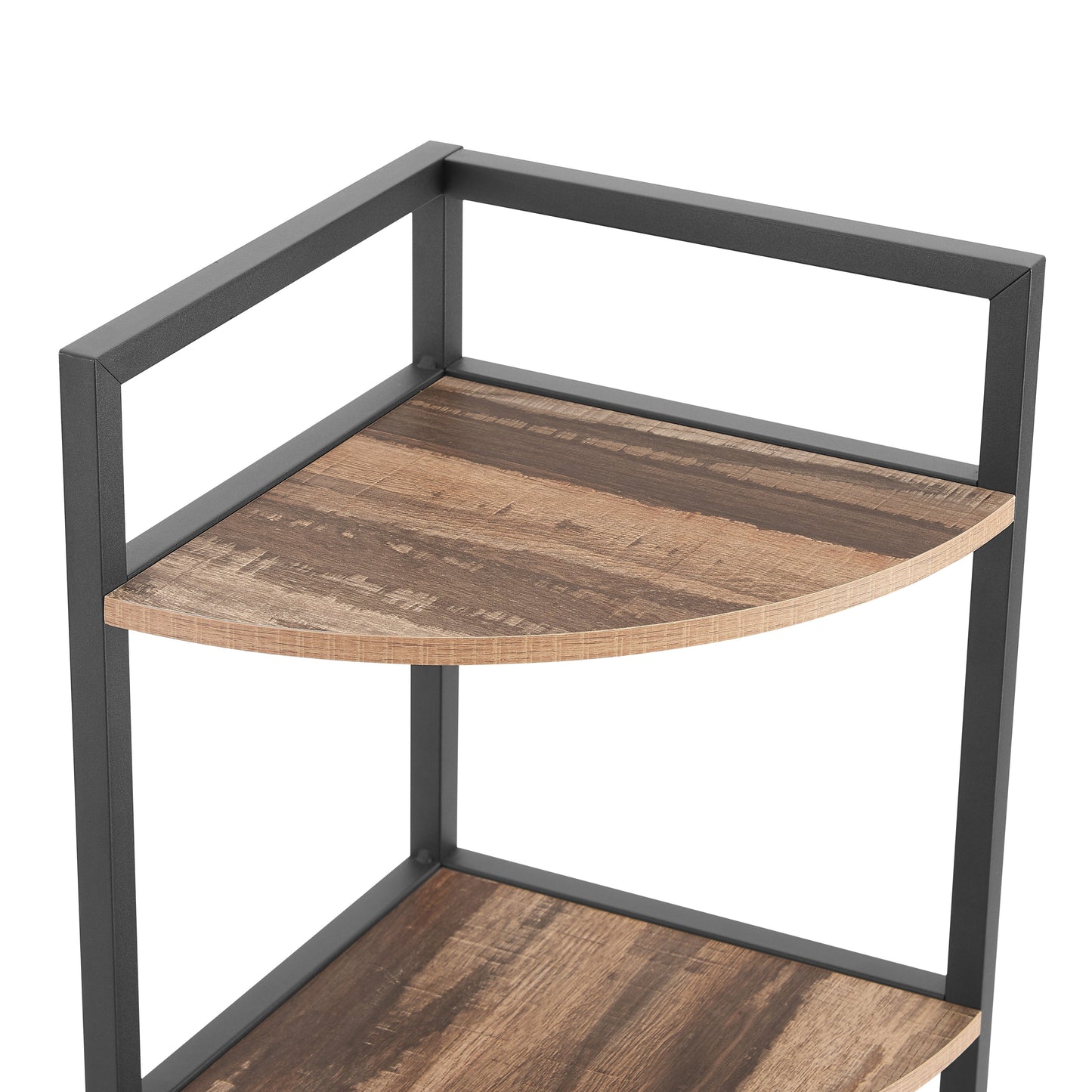 6-story corner open bookshelf modern bookshelf wooden frame independent bookshelf unit, country brown - Korvel