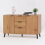 Buffet Cabinet en Bois Naturel avec Panneaux Latéraux et Rangement