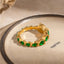 Elegant Stainless Steel Heart Rhinestone Ring
