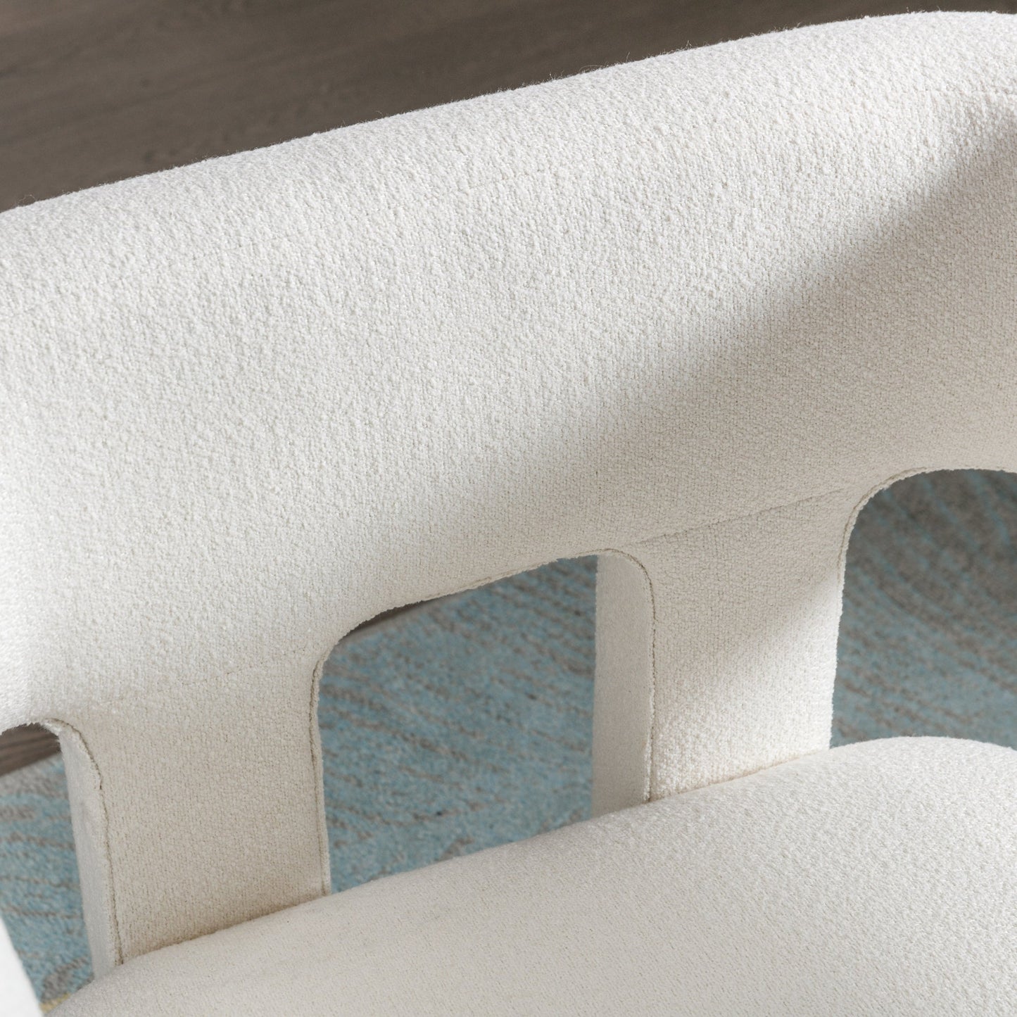 Beige Contemporary Fabric Upholstered Accent Chair