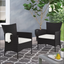 Clementine Outdoor Multibrown PE Wicker Dining Chairs (Set of 2) - Korvel