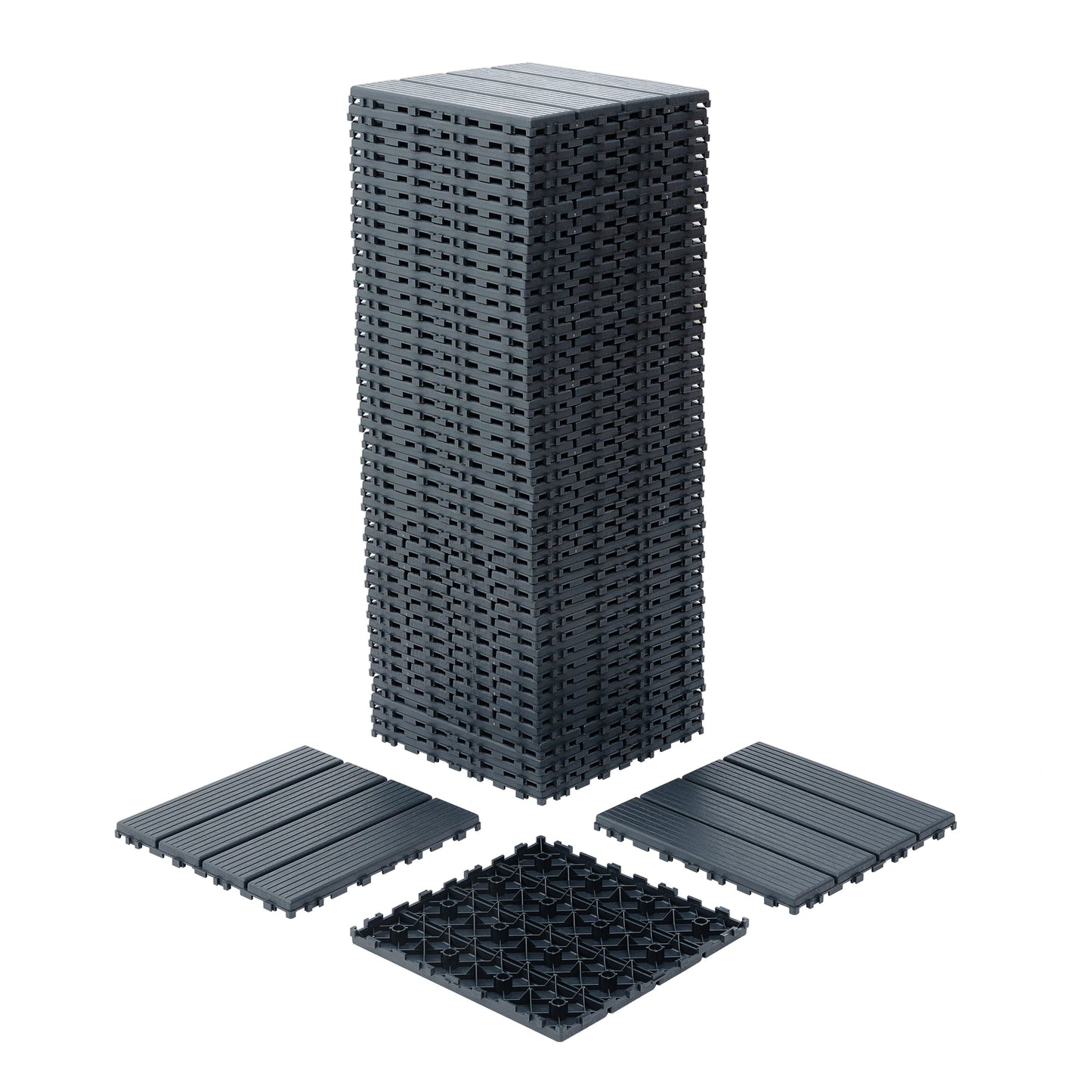Premium Plastic Interlocking Deck Tiles - 44 Pack