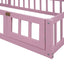 Wooden Twin Size Children's Bed with Detachable Headboard, Pink